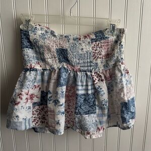 Patchwork Smocked Mini tube top